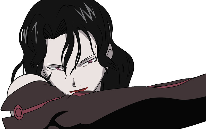 anime character with dark hair