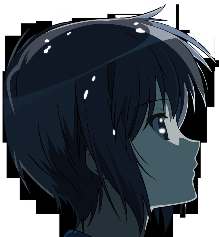 anime character with dark hair