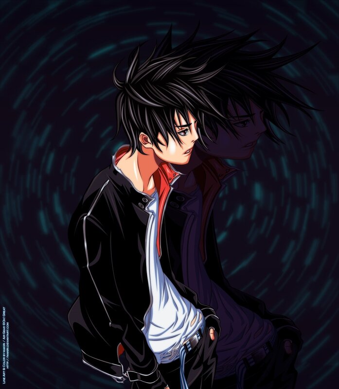 anime character with dark hair
