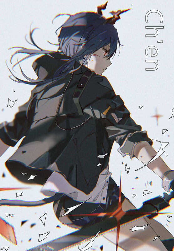 Anime Character with Dark Hair — Black, Dramatic, Digital Art, Long Hair, Jacket