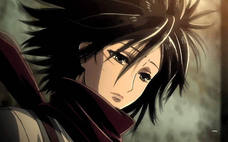 Anime Character with Dark Hair — Black, Dramatic, Tear
