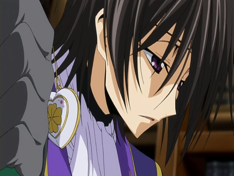 Anime Character with Dark Hair — Black, Serious