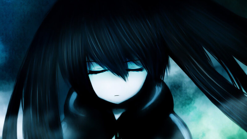Anime Character with Dark Hair — Blue, Dramatic, Digital Art