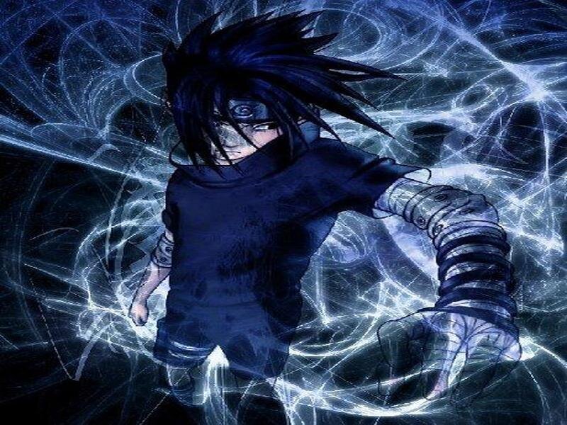 Anime Character with Dark Hair — Blue, Dramatic, Manga
