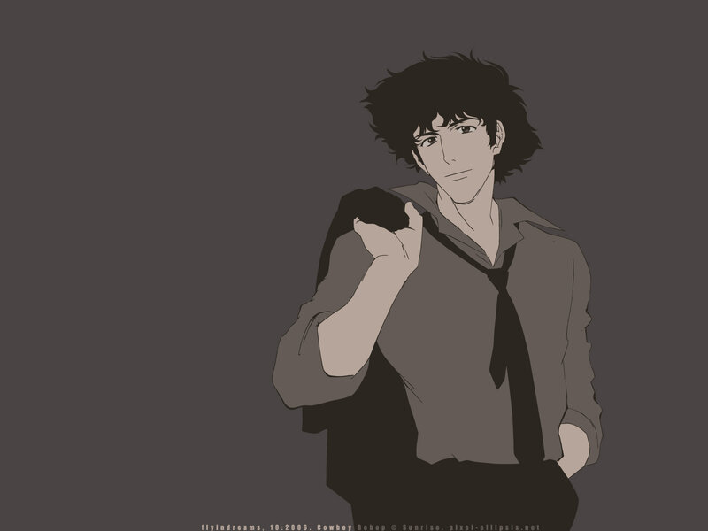 Anime Character with Dark Hair — Gray, Neutral, Manga, Shirt