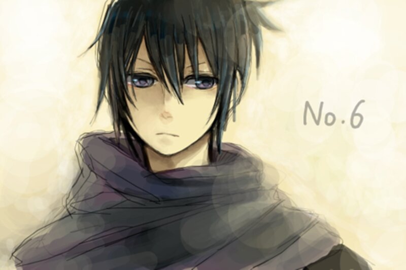 Anime Character with Dark Hair — Gray, Neutral