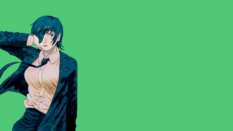 Anime Character with Dark Hair — Green, Dramatic