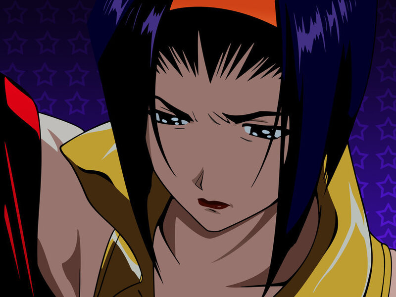Anime Character with Dark Hair — Purple
