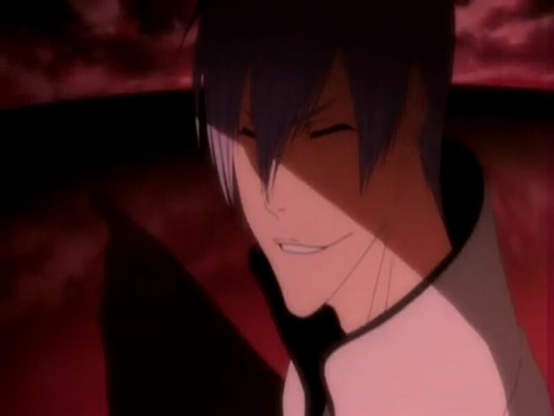 Anime Character with Dark Hair — Red, Dramatic