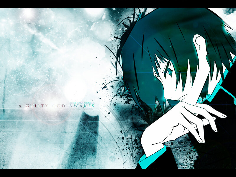 Anime Character with Dark Hair — Teal