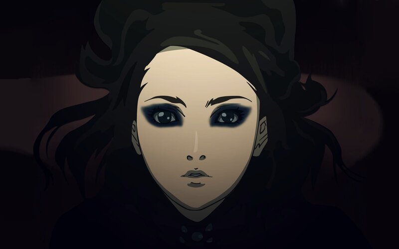 anime character with dark makeup