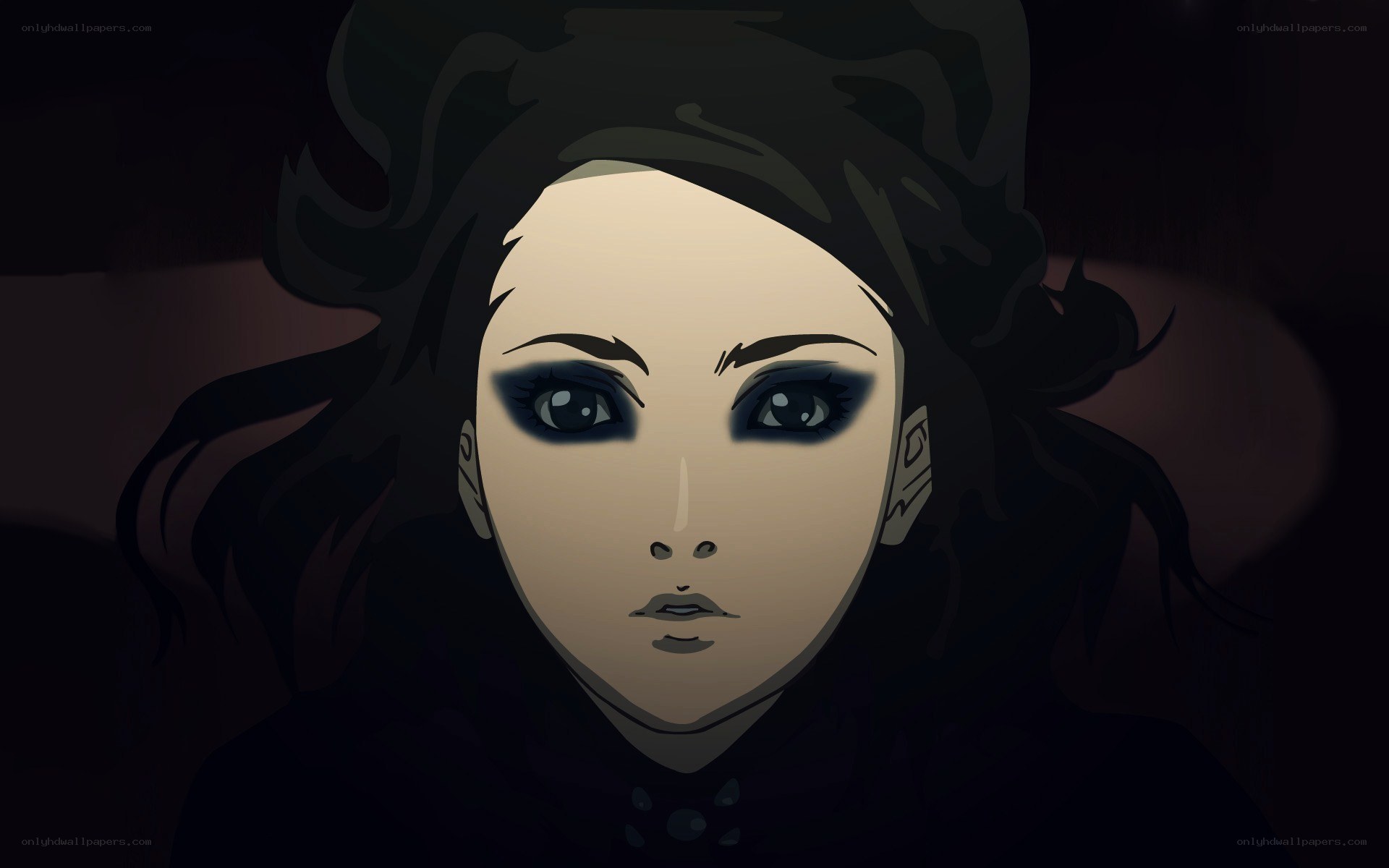 anime character with dark makeup