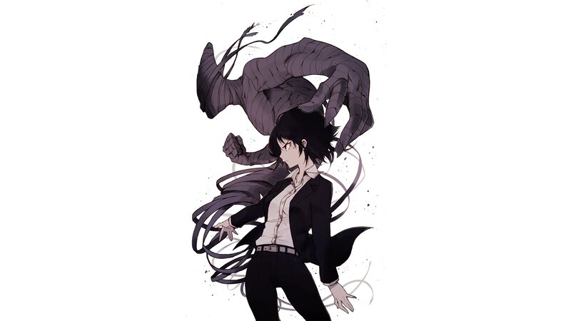 Anime Character with Dark Tendrils — Black