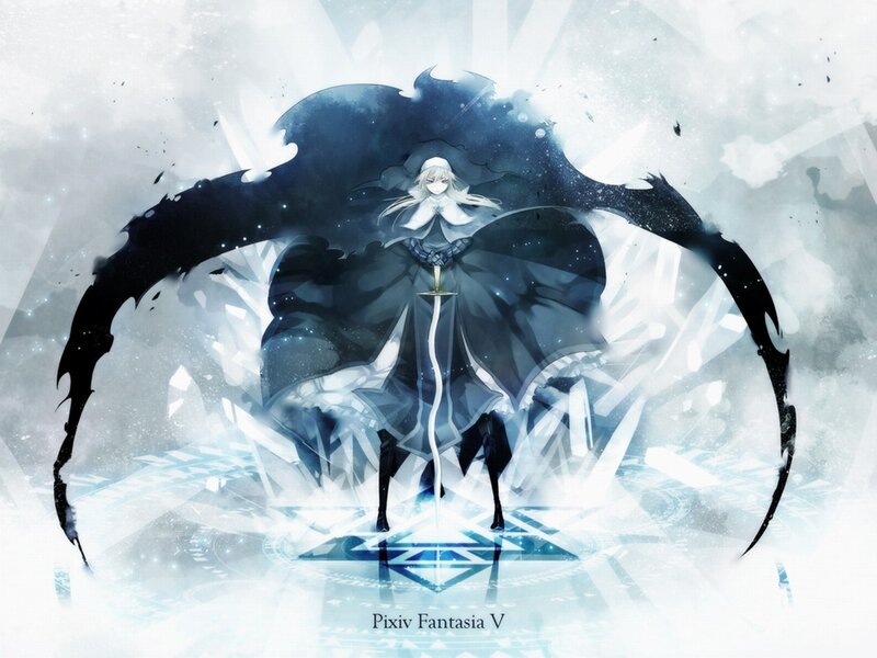 Anime character with dark wings