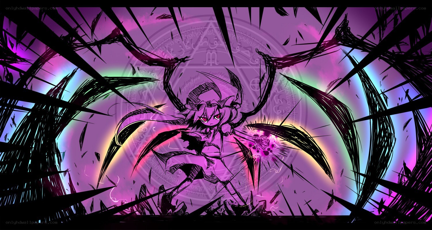 Anime character with dark wings