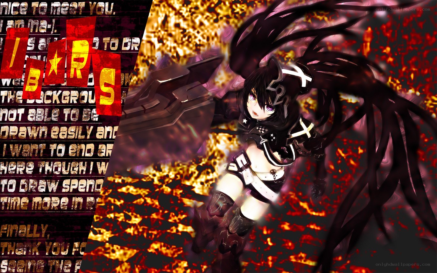 anime character with dark wings