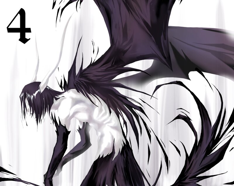 anime character with dark wings