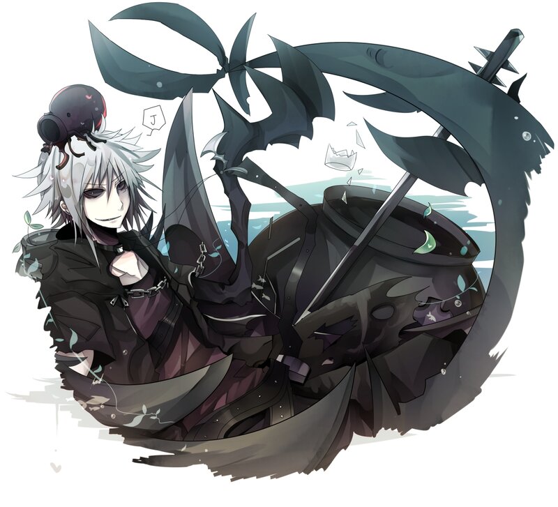 Anime Character with Dark Wings — Black