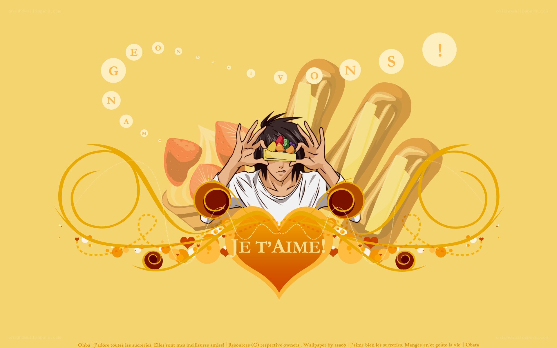 anime character with dessert
