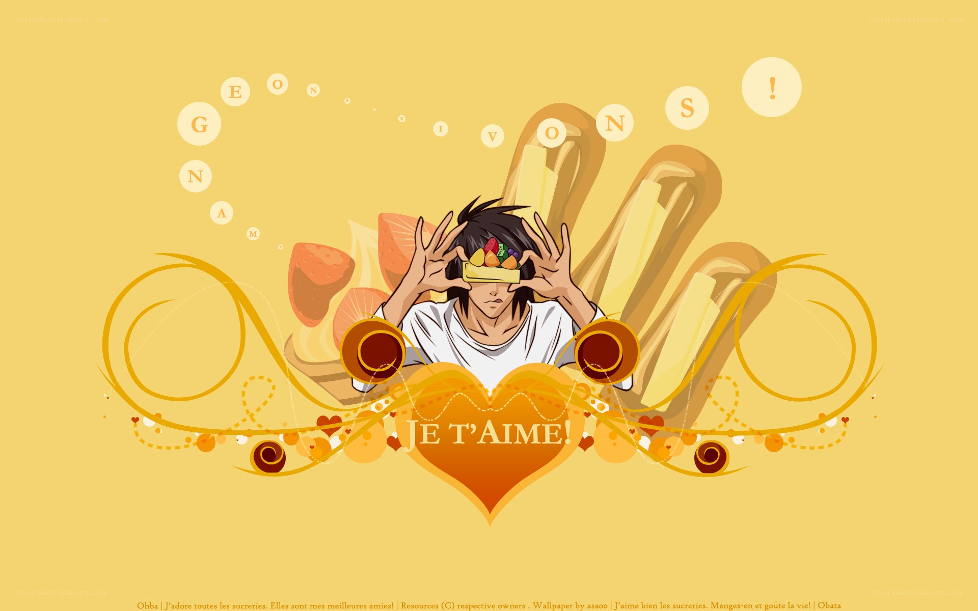 anime character with dessert