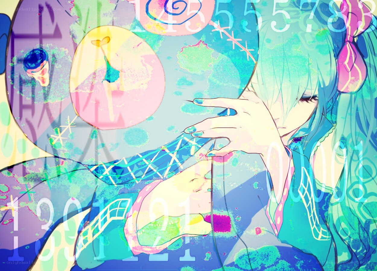 anime character with digital art