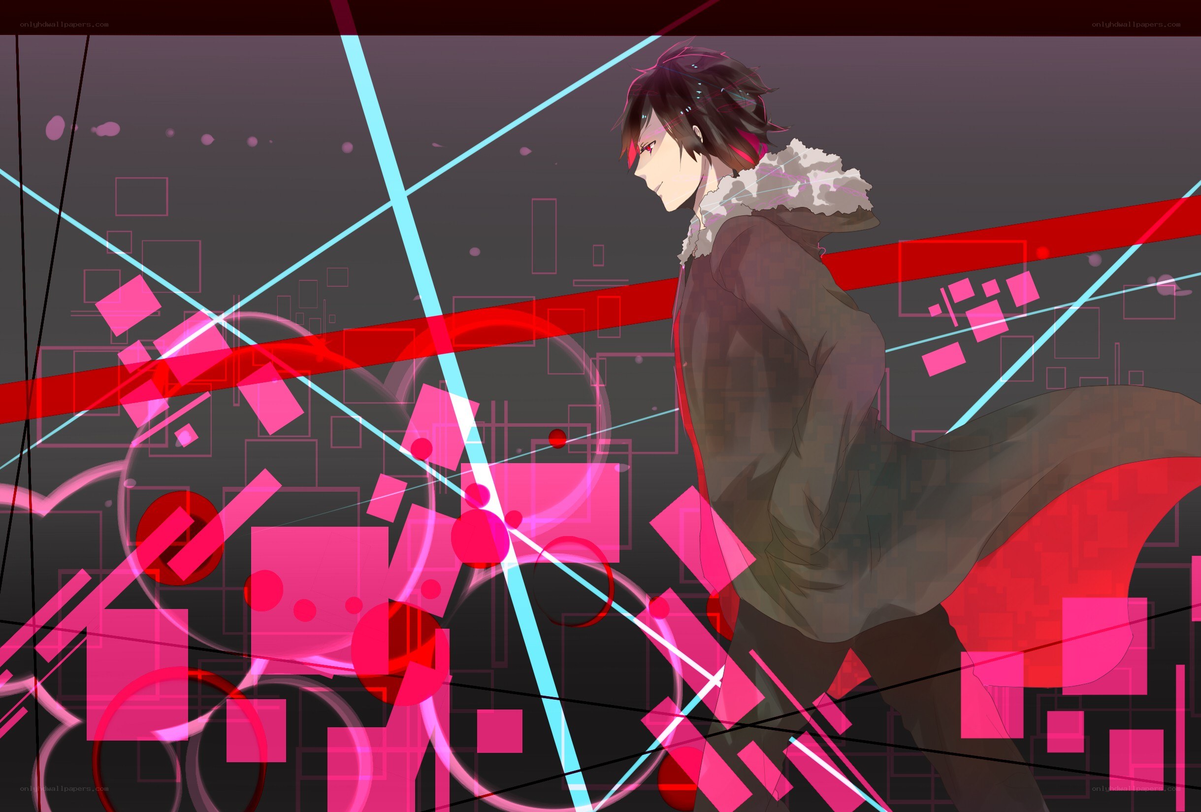 anime character with digital art
