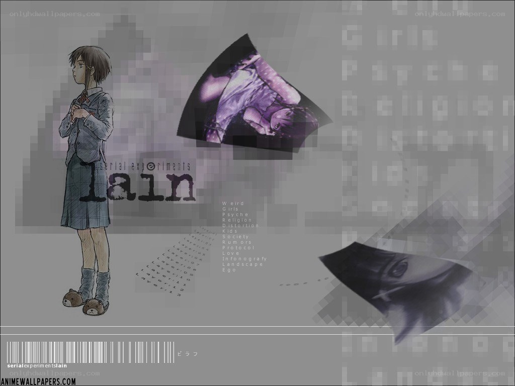 Anime character with digital collage