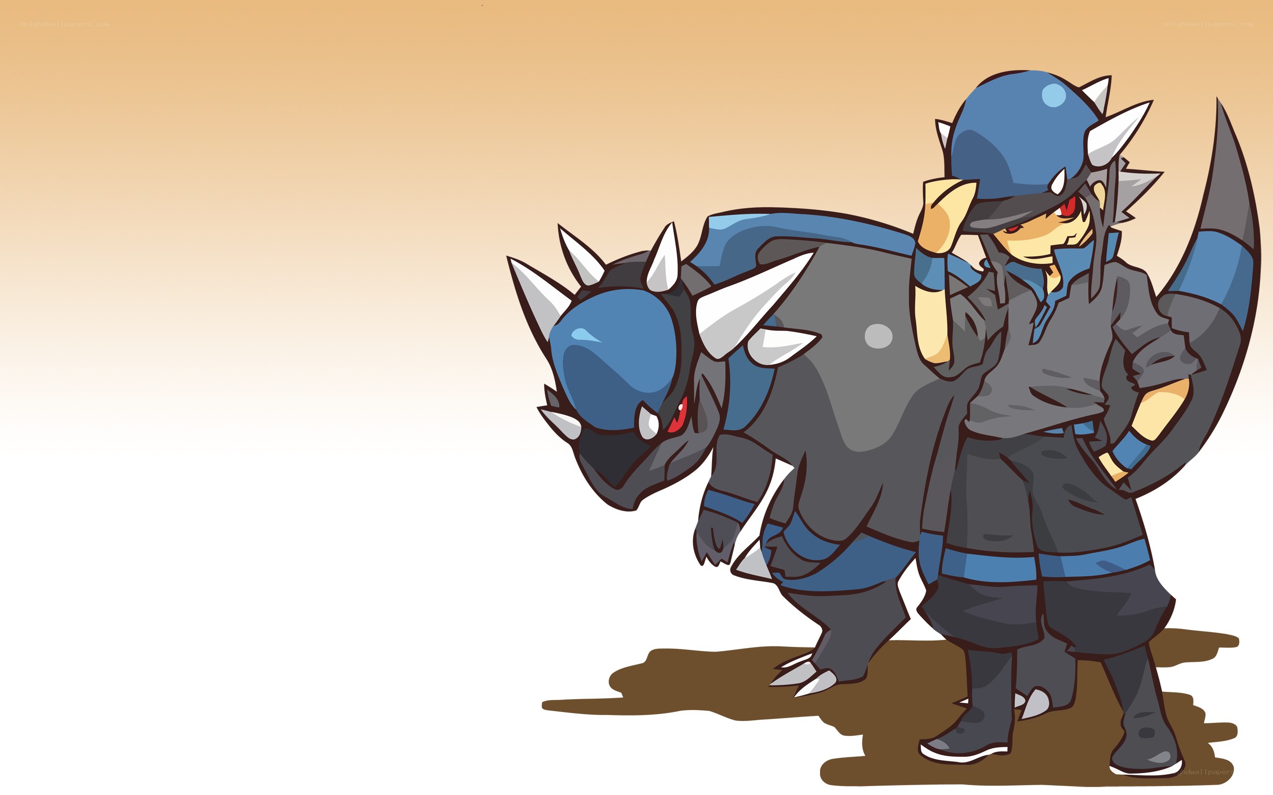 anime character with dinosaur companion