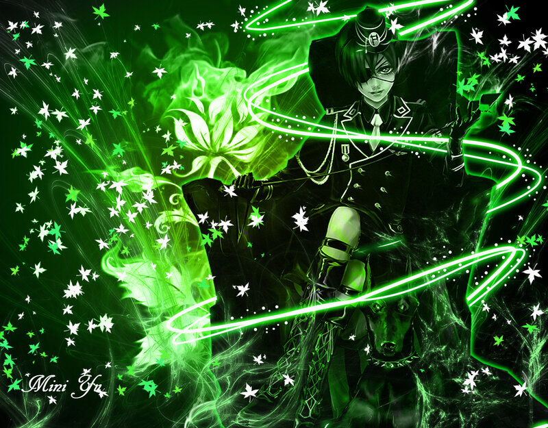 Anime Character with Dog — Green