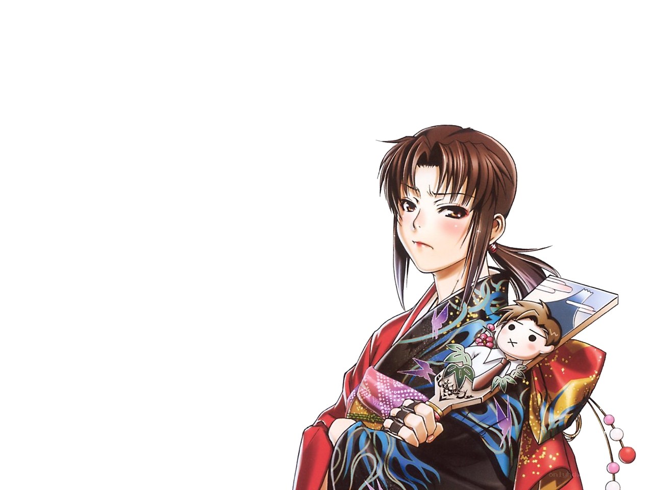 anime character with doll