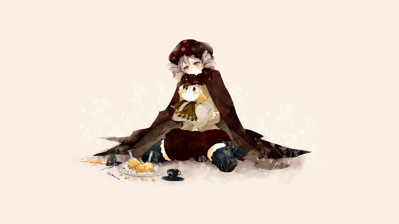 Anime Character with Doll — Brown