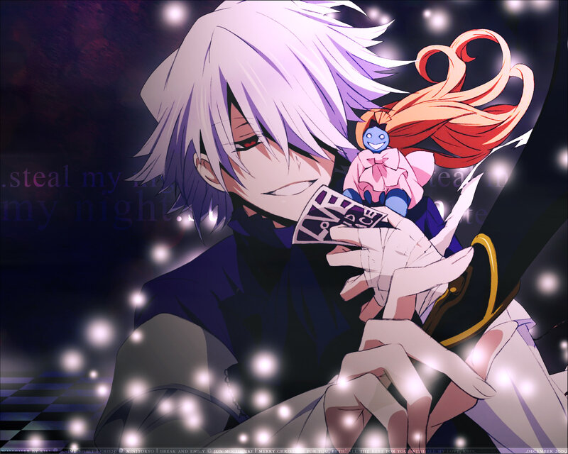 Anime Character with Doll — Purple