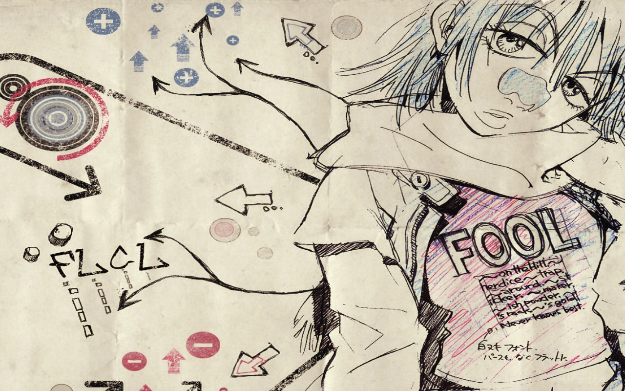 anime character with doodles