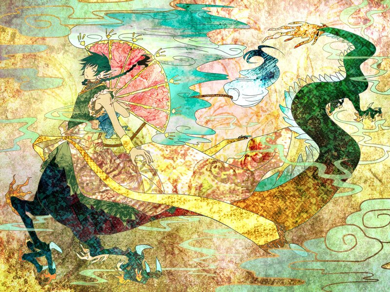 Anime character with dragon