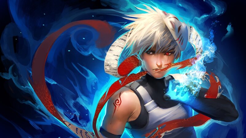 anime character with dragon and energy