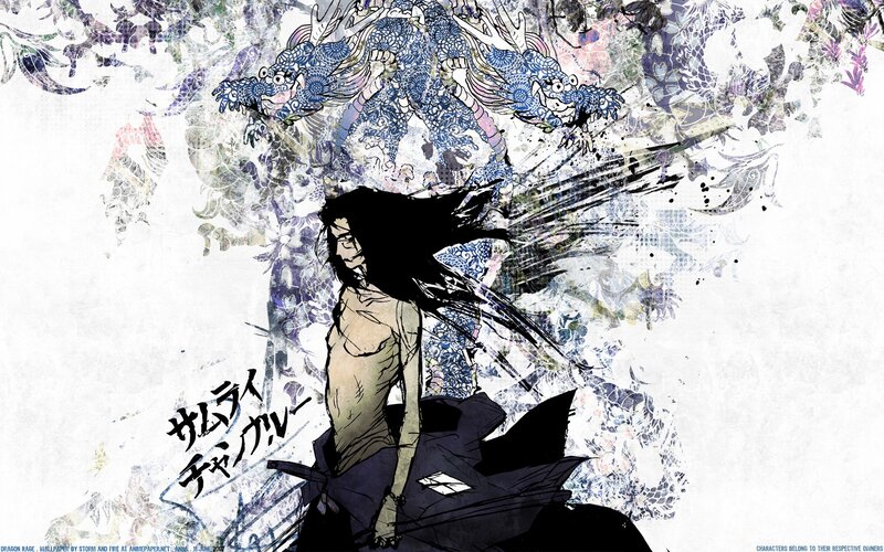 Anime Character with Dragon — Blue, Dramatic, Manga