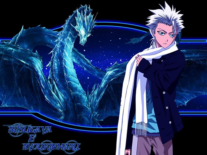 Anime Character with Dragon — Blue, Dramatic, Night