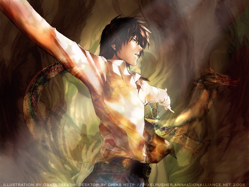 Anime Character with Dragon — Brown