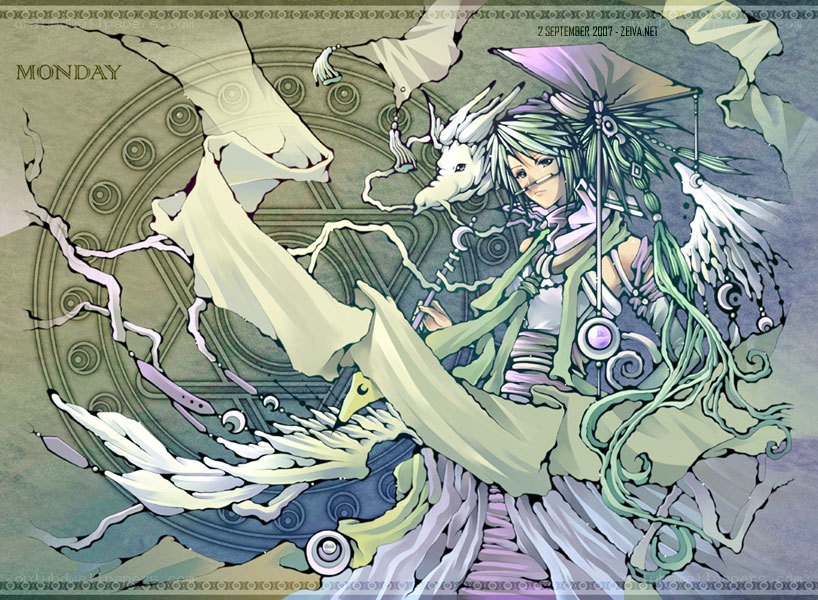 Anime character with dragon companion