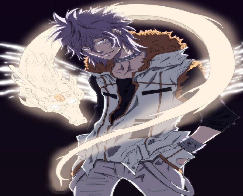 Anime Character with Dragon — Purple, Dramatic
