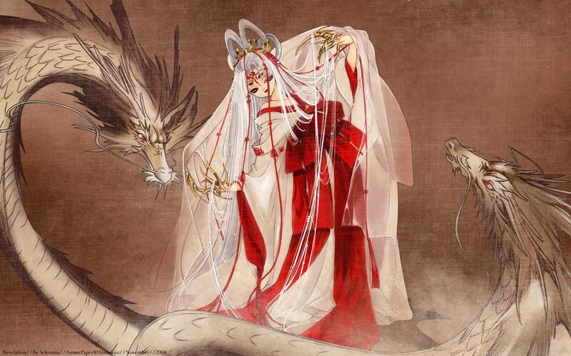 Anime Character with Dragons — Brown