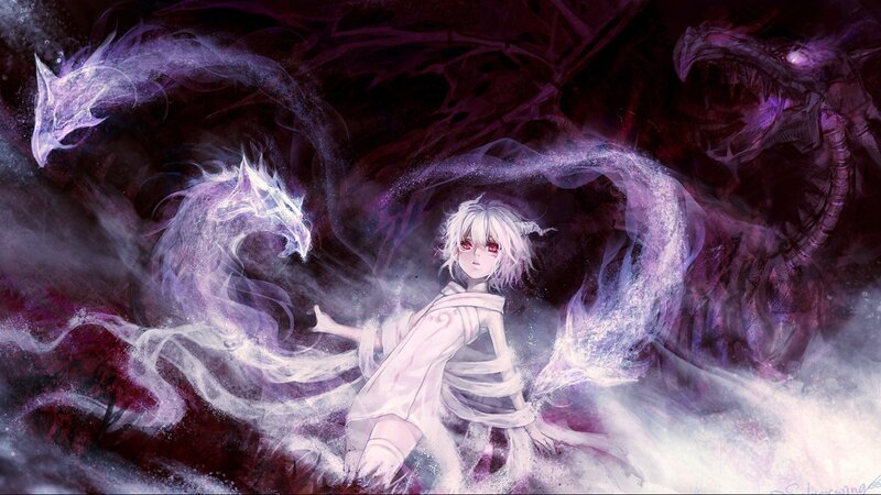 Anime Character with Dragons — Purple