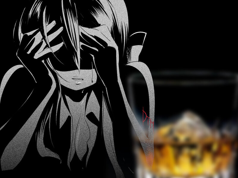 anime character with drink