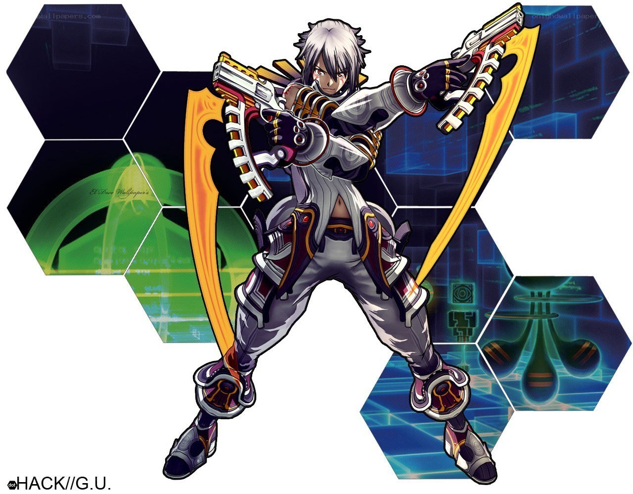 anime character with dual guns