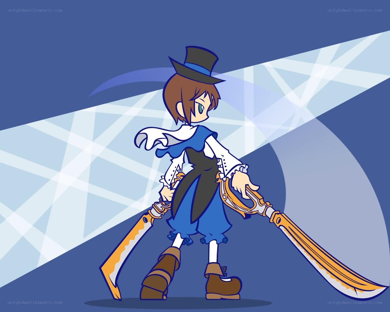 anime character with dual swords