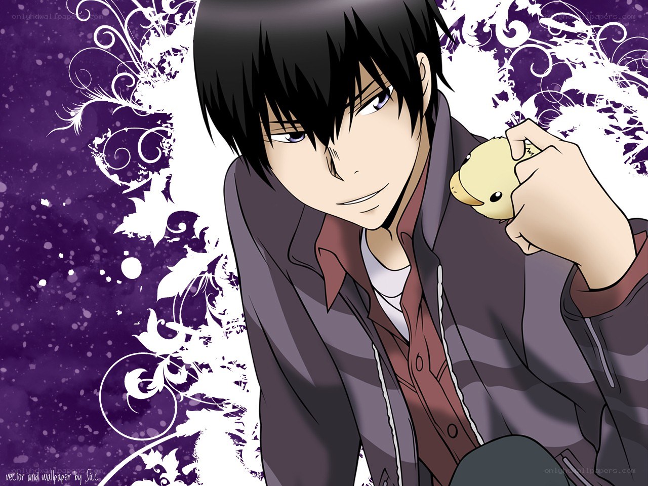 anime character with duck toy