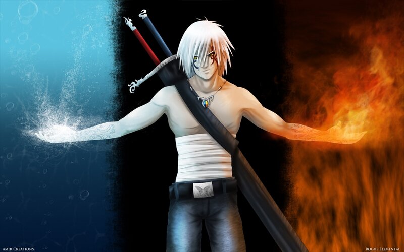 anime character with elemental powers