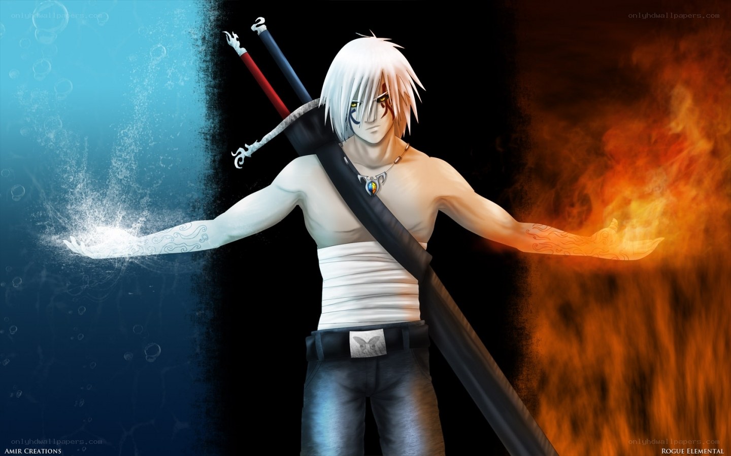 anime character with elemental powers