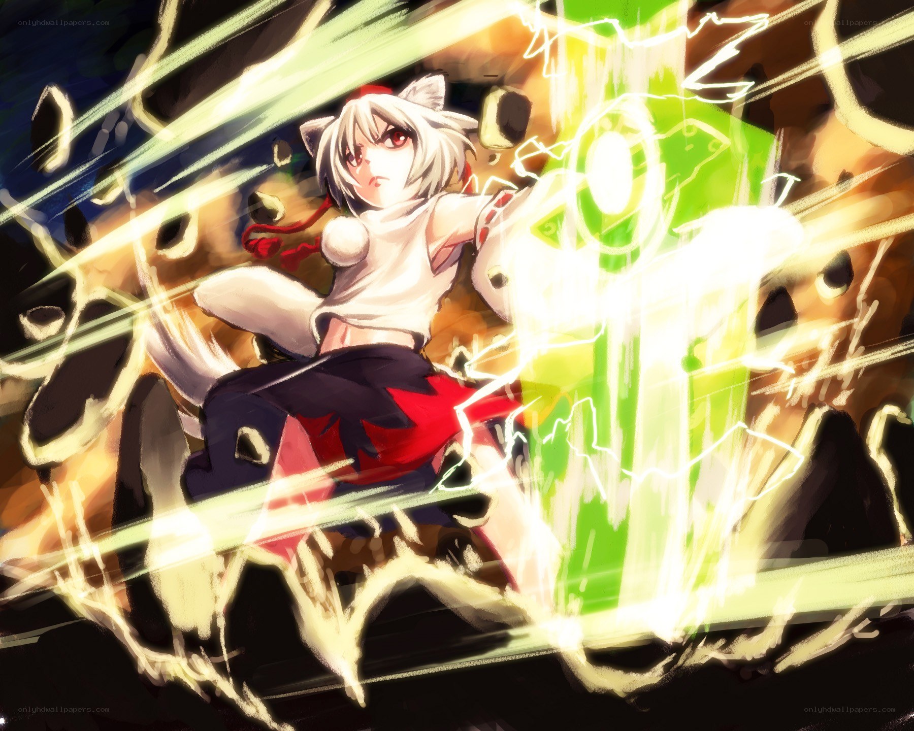 Anime character with energy attack