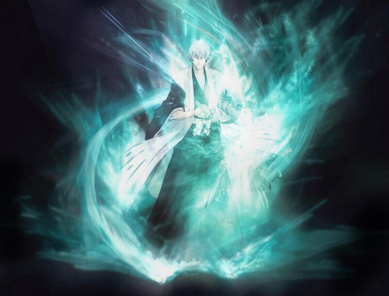 anime character with energy aura